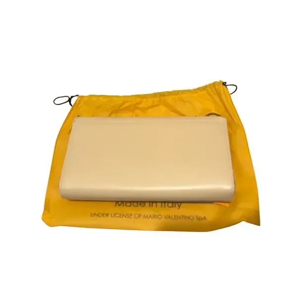 Valentino Bags By Mario Valentino Lena Lavoro Gold Womens Cream Clutch VDA270 - Picture 6 of 8